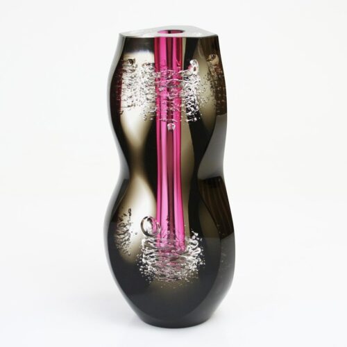 Loranto Ozzaro Boheems kristal glasobject 'Smoke-Pink'