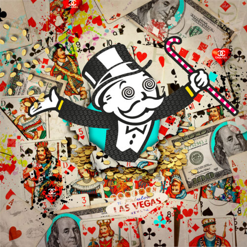 Michael Daniels schilderij 'Mr. Monopoly'