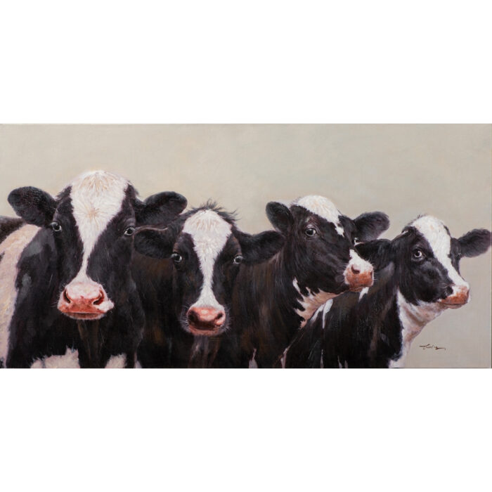 Schilderij 'Curious Cows'