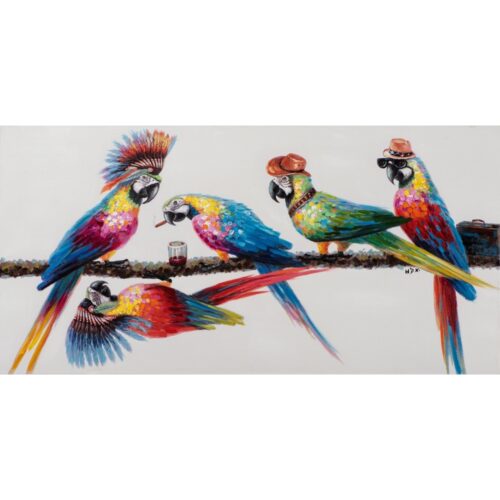 Schilderij 'Party of parrots'