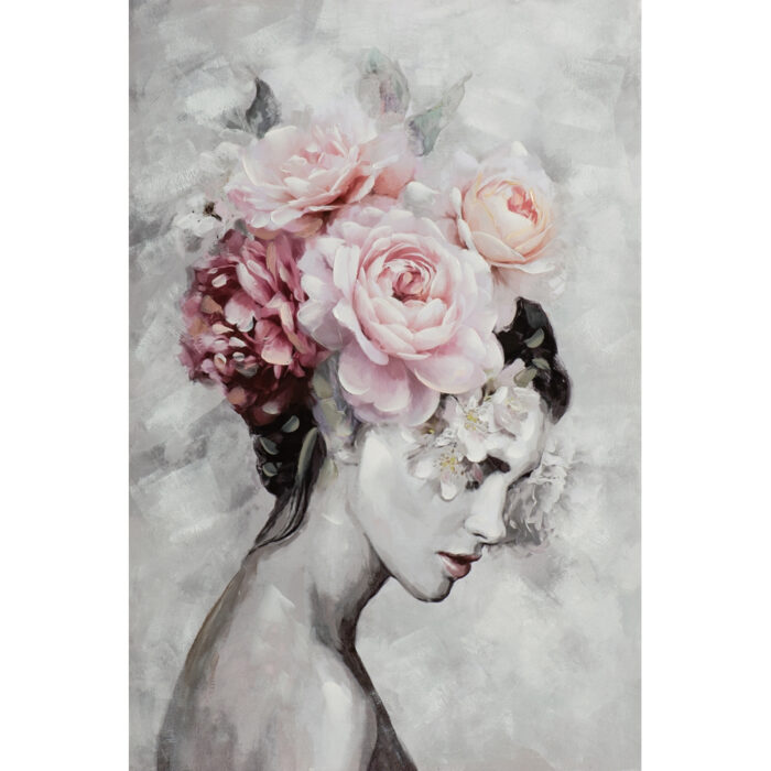 Schilderij 'Beauty with flowers'