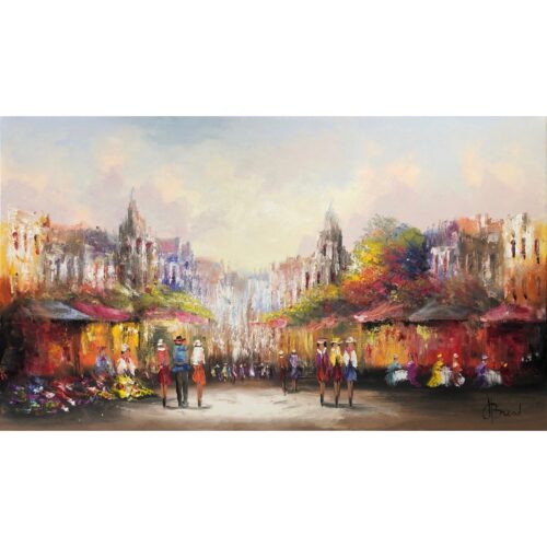 Henry Brand schilderij 'Flower Market'