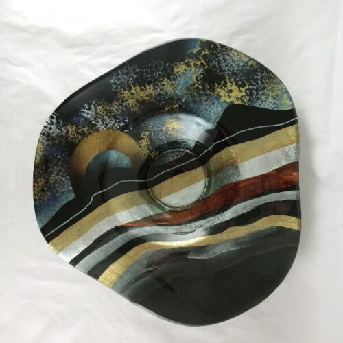 Design glas schaal hoed 'Sunrise'