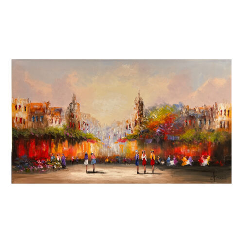 Henry Brand schilderij 'Terras op de markt'