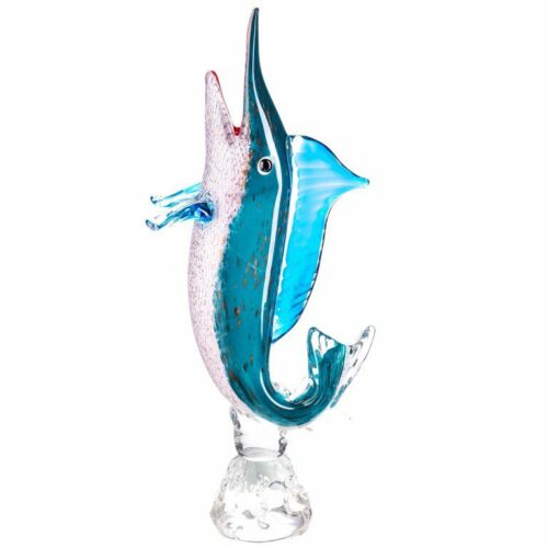 Design glas beeld 'Blue Marlin'