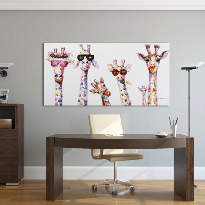 Schilderij 'Giraffe Family