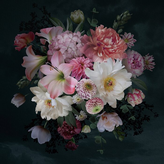 Foto op glas 'Pretty Flower Bouquet'