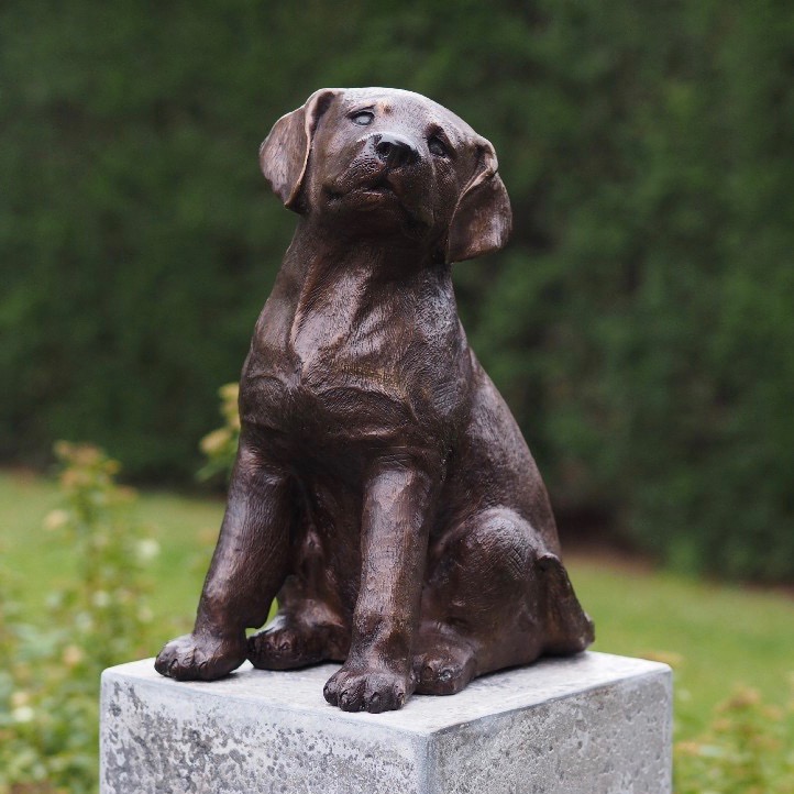 Bronzartes bronzen beeld 'Puppy' - - 26 x 36 cm