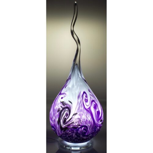 Arno France kristalglas sculptuur met led verlichting 'Purple wave'