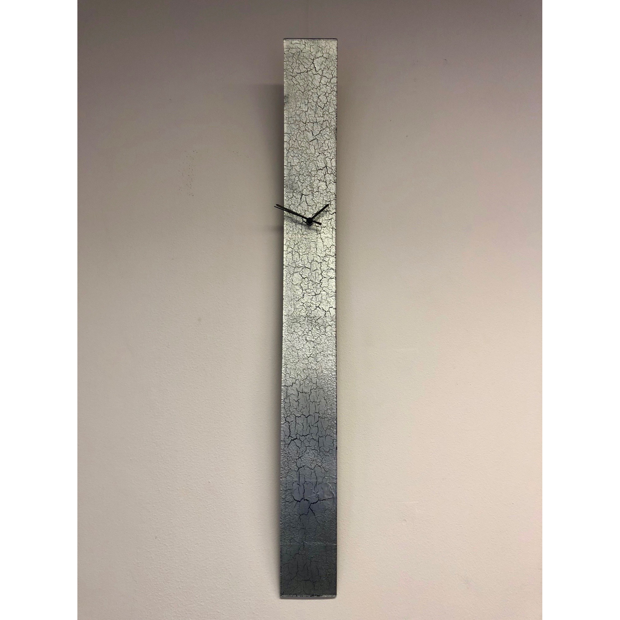 verhaal ondergoed Sanctie Carneol glazen langwerpige klok 'Crackled Zilver' - 115 x 12 cm