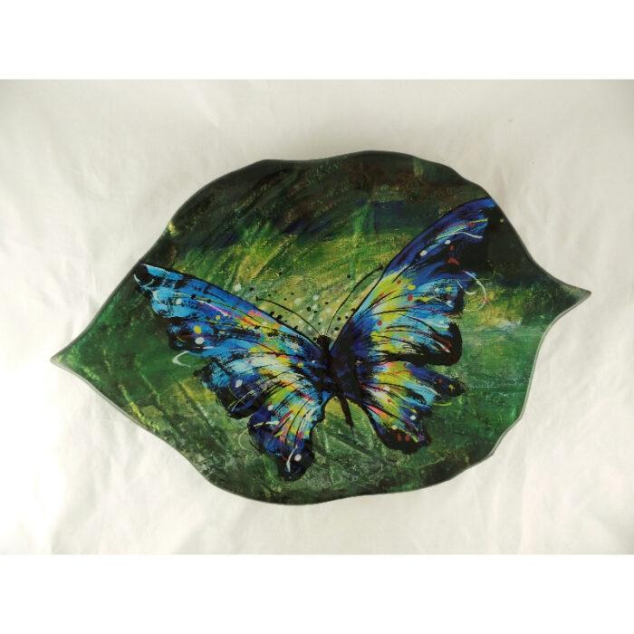 Design glas bladvorm schaal 'Butterfly'