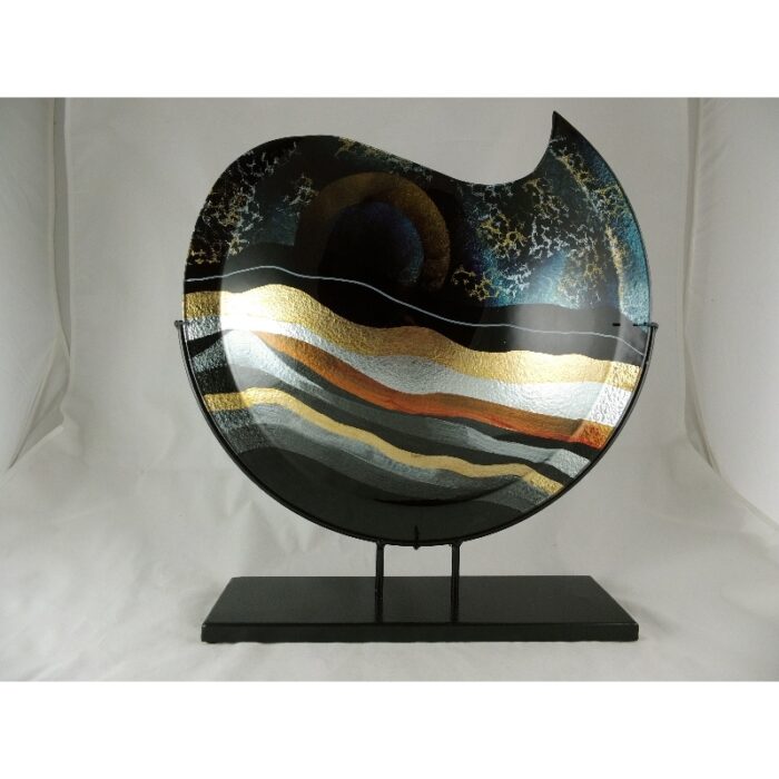 Design glas handbeschilderd vaas maanvorm 'Sunrise'