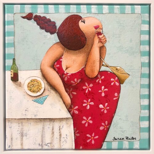 Susan Ruiter schilderij 'Pasta and Wine'