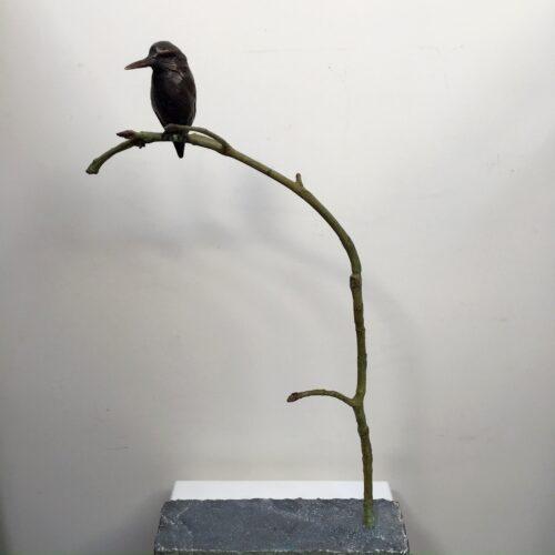 Rob Nagtzaam Bronzen beeld ' IJsvogel op tak '