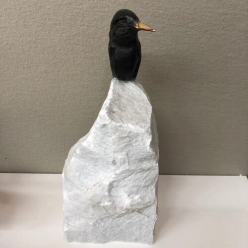 Laurens Spier bronzen beeld 'IJsvogeltje op steen'