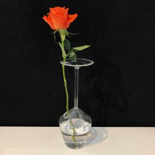 Design glas mondgeblazen vaas 'Bloemendroom'