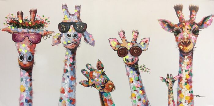 Schilderij 'Giraffe Family'