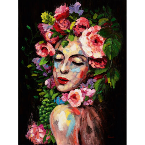 Schilderij 'Vrouw met bloemen I'