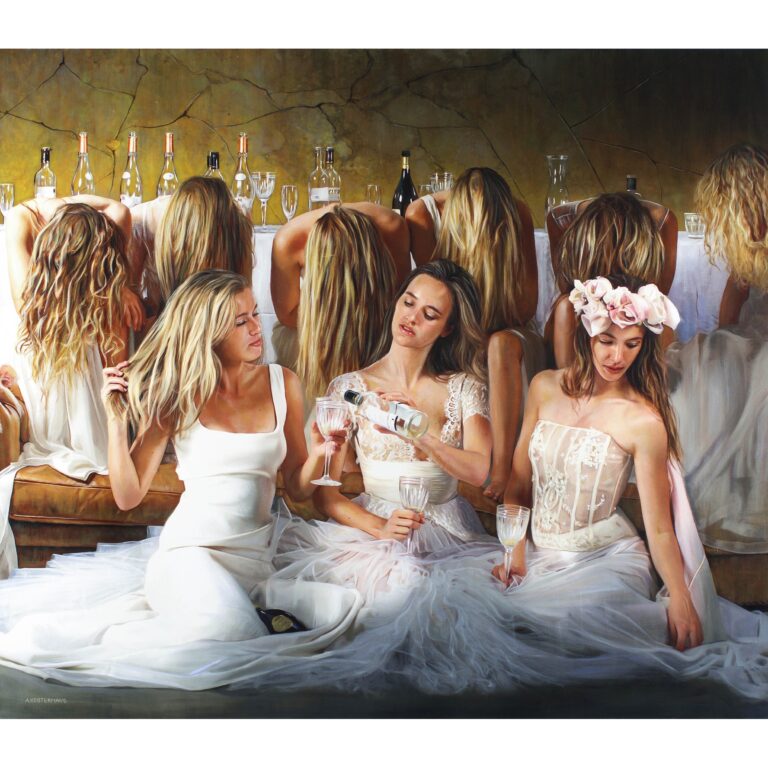 Tos Kostermans schilderij 'Three Brides on a wedding'