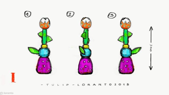 Loranto Ozzaro glas beeld 'Tulp'