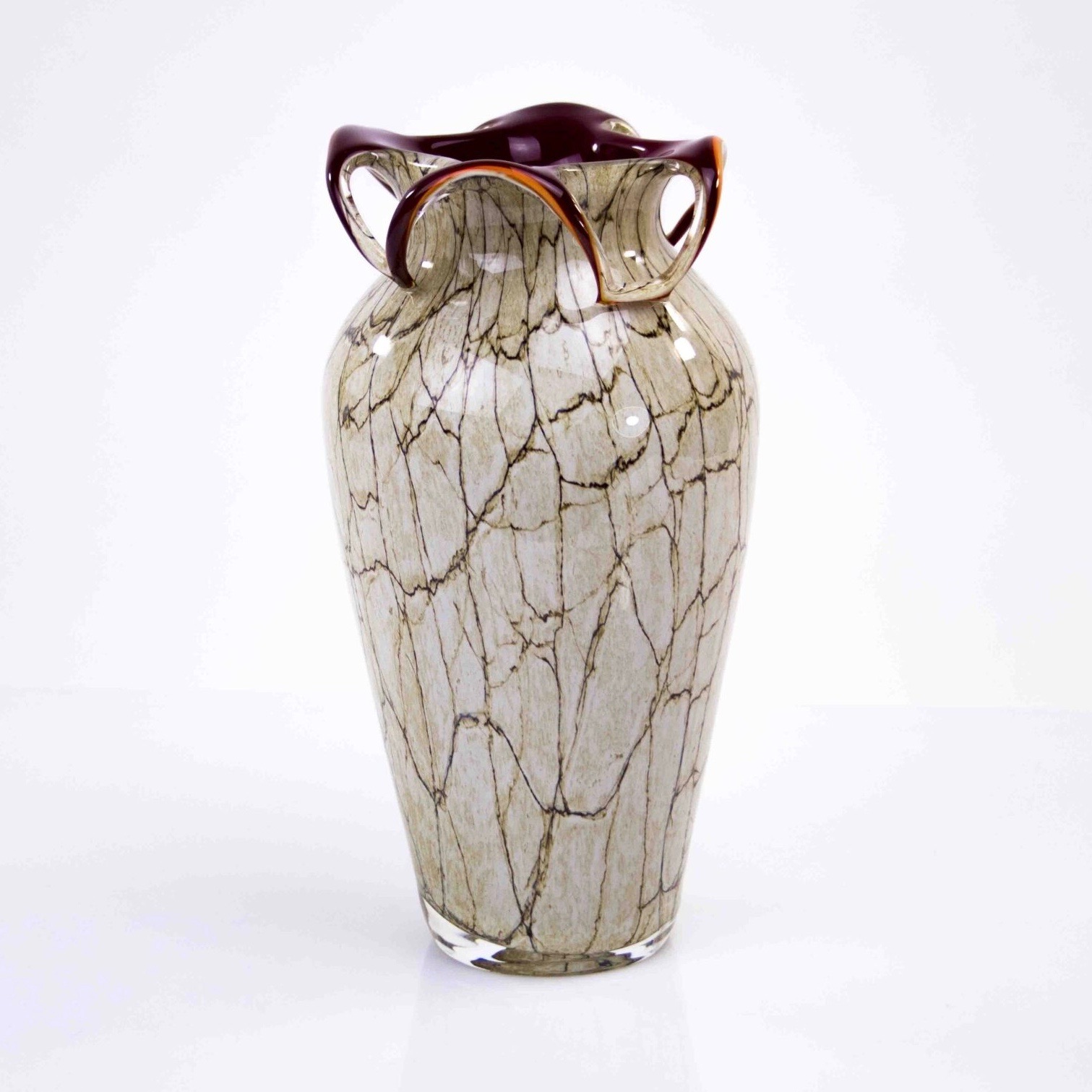 veteraan Literatuur Het apparaat Loranto glas Vaas 'Marmer Rood 30 cm' - Van Bellen Art - Ook Online