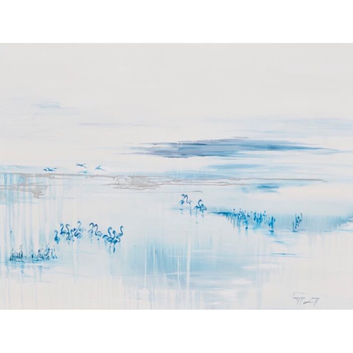 Vanessa Lomas schilderij 'Shimmering Lake'
