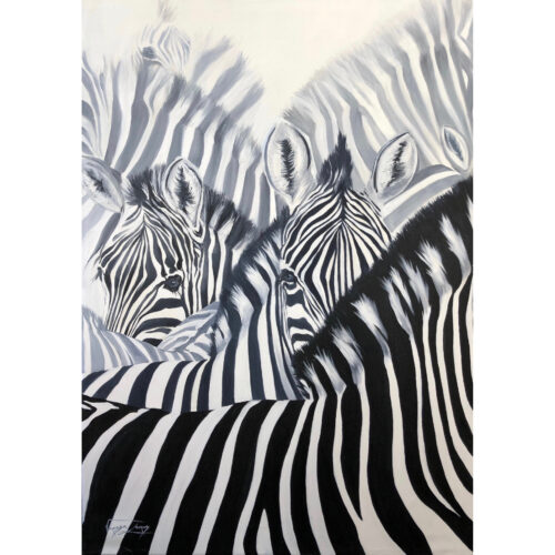 Vanessa Lomas schilderij 'Zebra Stripes'