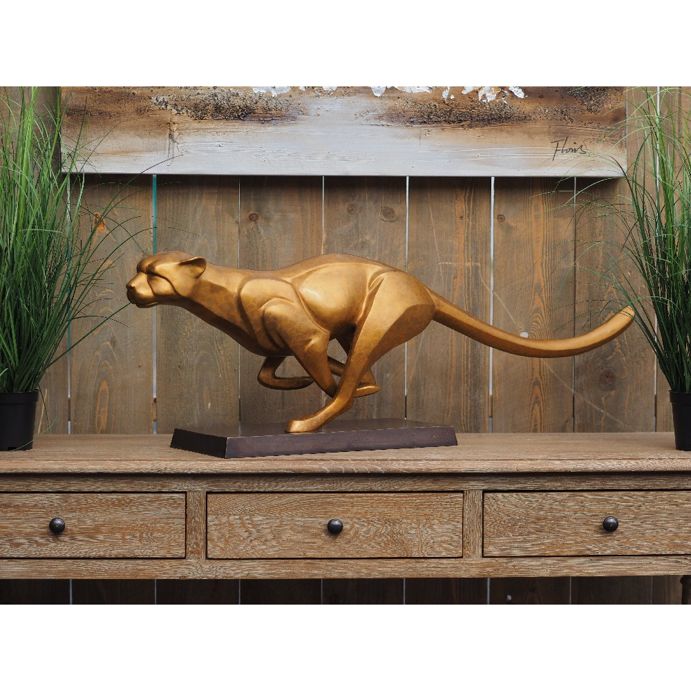 Bronzartes bronzen beeld 'Jachtluipaard II' - bronzen beeld - 32 x cm