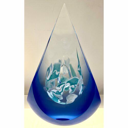 Pavel Havelka glaskunst sculptuur 'Blue Pyramid'