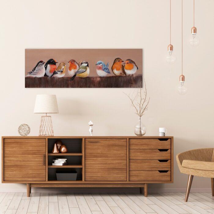 Schilderij 'Kleurrijke vogels'