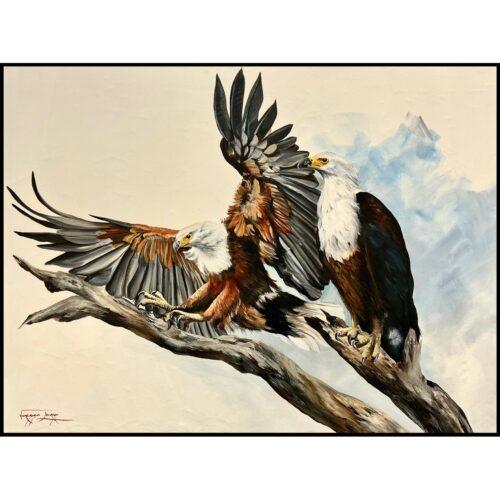 Vanessa Lomas schilderij ‘Feathered Splendor’