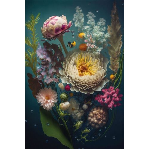 Foto op glas 'Water Flowers II'