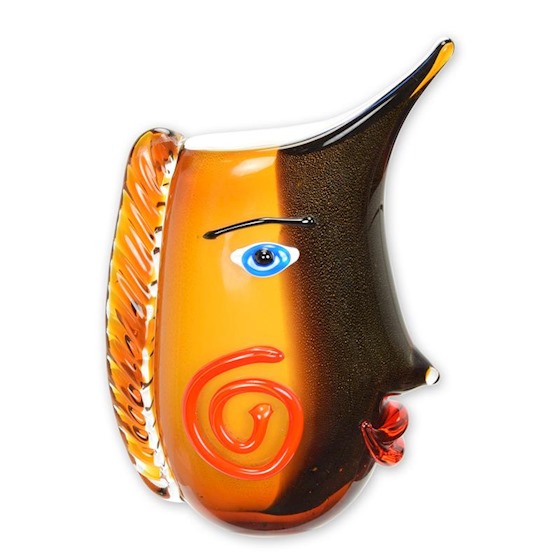 Murano stijl vaas`Orange face'
