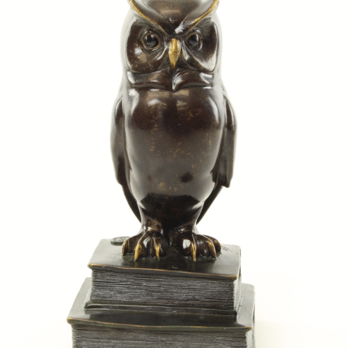 Brons design beeld 'Wise Owl'