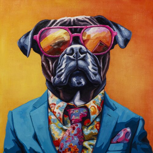 Schilderij 'Mr. Cool Dog'